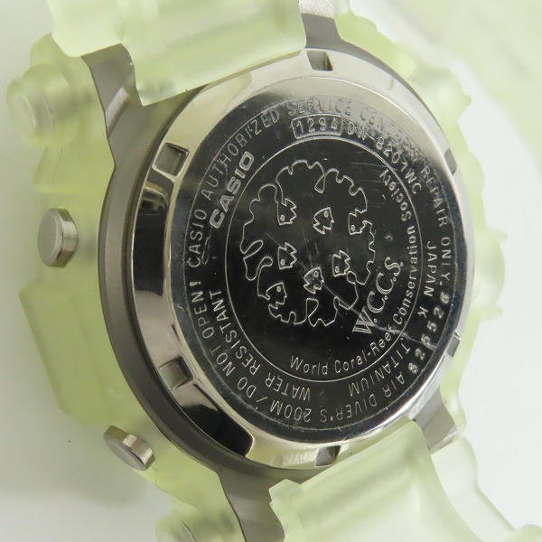 実際に弊社で買取させて頂いたG-SHOCK/Gショック W.C.C.S FROGMAN/フロッグマン ELマンタ腕時計 DW-8201WC-7Tの画像 3枚目