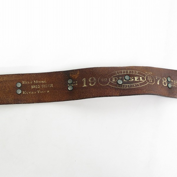 実際に弊社で買取させて頂いたDIESEL/ディーゼル ロゴ レザーベルト/85/34の画像 6枚目