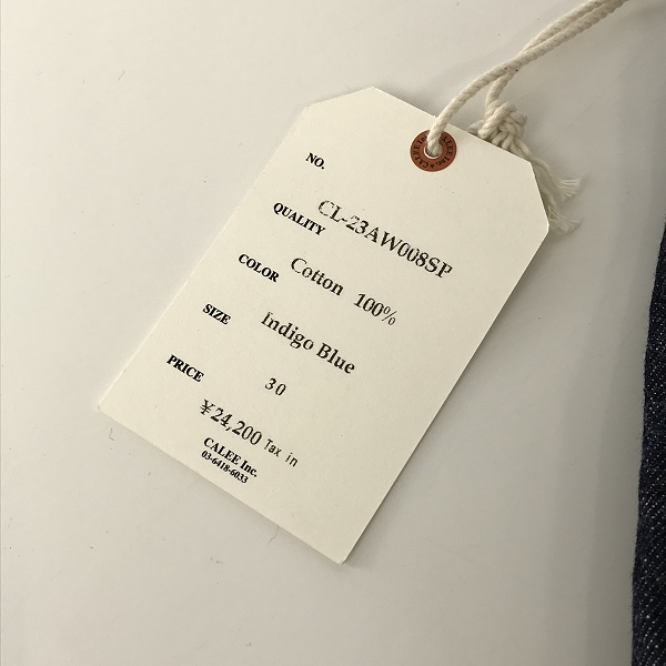 実際に弊社で買取させて頂いたCALEE/キャリー VINTAGE REPRODUCTWIDE DENIM PANTS デニムパンツ CL-23AW008SP 30の画像 6枚目