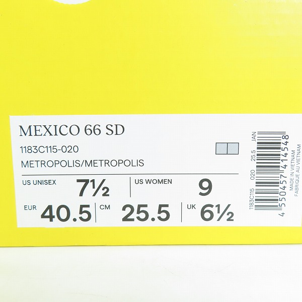 実際に弊社で買取させて頂いた【未使用】Onitsuka Tiger/オニツカタイガー MEXICO66 SD/メキシコ66 SD スニーカー 1183C115/25.5の画像 8枚目