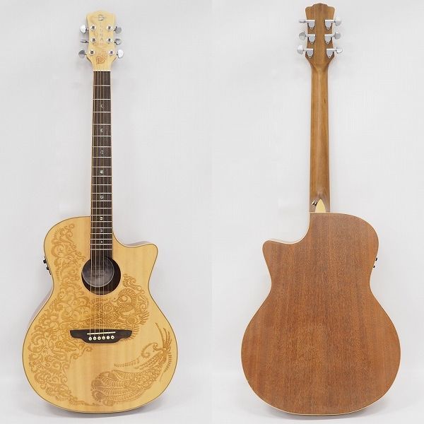 実際に弊社で買取させて頂いた★【難有り】LUNA/ルナ HEN P2 SPR エレアコ/アコースティックギター/アコギ ソフトケース付の画像 1枚目