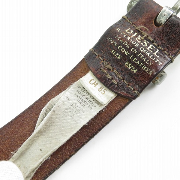 実際に弊社で買取させて頂いたDIESEL/ディーゼル ロゴ レザーベルト/85/34の画像 3枚目