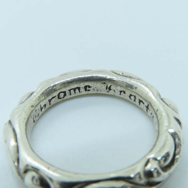 実際に弊社で買取させて頂いたCHROME HEARTS/クロムハーツ SCRL BAND/スクロールバンド リング  18.5号の画像 6枚目