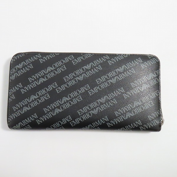 実際に弊社で買取させて頂いたEMPORIO ARMANI/エンポリオアルマーニ ロゴ総柄 ラウンドジップ長財布の画像 1枚目