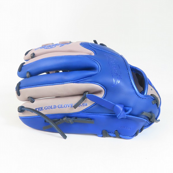 実際に弊社で買取させて頂いたローリングス HYPER Tech Color SYNC/ハイパーテック オールラウンド用 軟式 野球グローブ グレー/ロイヤル GR4HTCN55Wの画像 2枚目