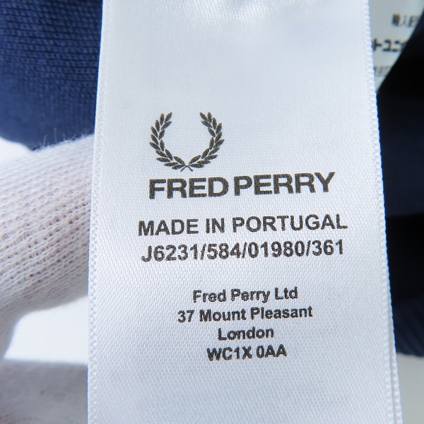 実際に弊社で買取させて頂いたFRED PERRY/フレッドペリー TAPED TRACK JACKET/トラックジャケット ネイビー J6231 Mの画像 4枚目