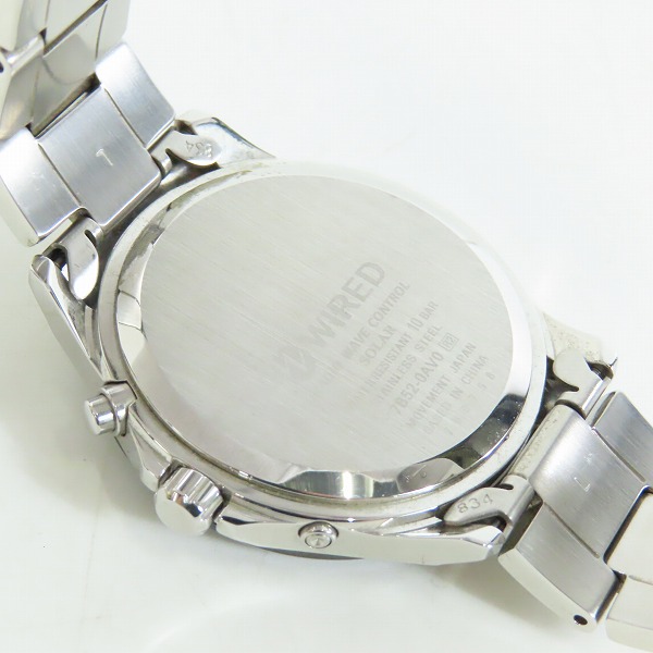 実際に弊社で買取させて頂いたSEIKO/セイコー WIRED ワイアード ソーラー ラウンド 黒文字盤 7B52-0AV0の画像 4枚目