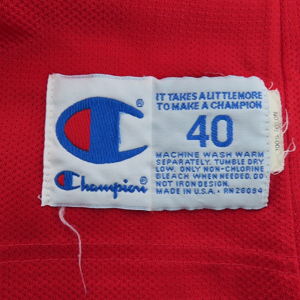 実際に弊社で買取させて頂いたChampion/チャンピオン Chicago Bulls/シカゴブルズ JORDAN/ジョーダン #23 ユニフォーム/ゲームシャツ  レッド/40の画像 2枚目
