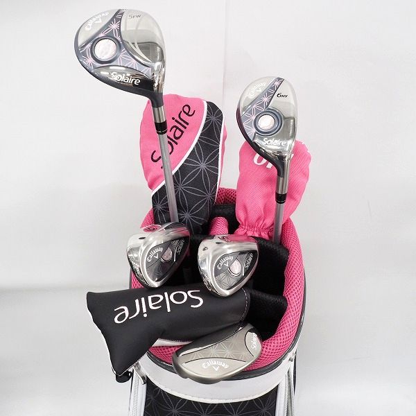 実際に弊社で買取させて頂いた【番手欠品有り】Callaway SOLAIRE/キャロウェイ ソレイル  レディースクラブ 5本セット FLEX：L キャディバッグ付き
