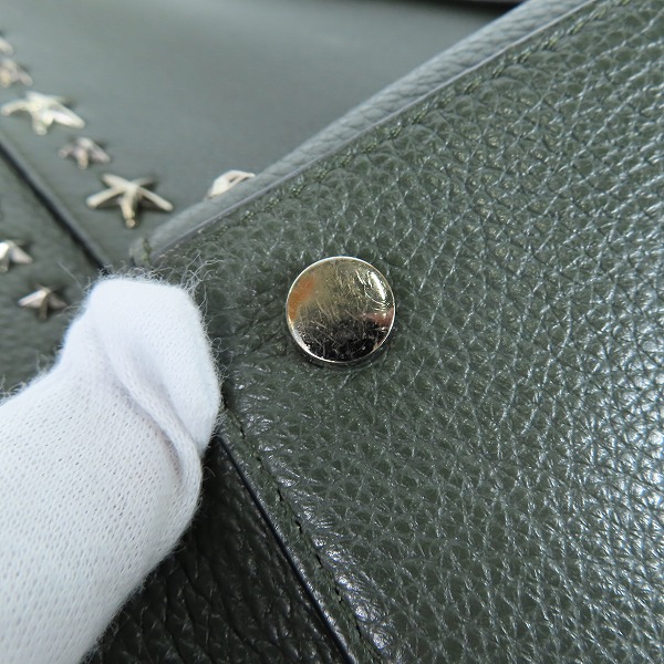 実際に弊社で買取させて頂いたJIMMY CHOO/ジミーチュウ ディーラン スタースタッズ レザー ハンドバッグ の画像 7枚目