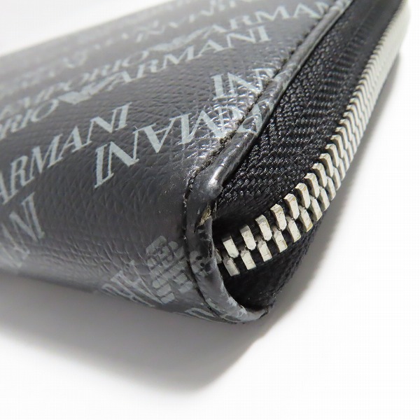 実際に弊社で買取させて頂いたEMPORIO ARMANI/エンポリオアルマーニ ロゴ総柄 ラウンドジップ長財布の画像 9枚目