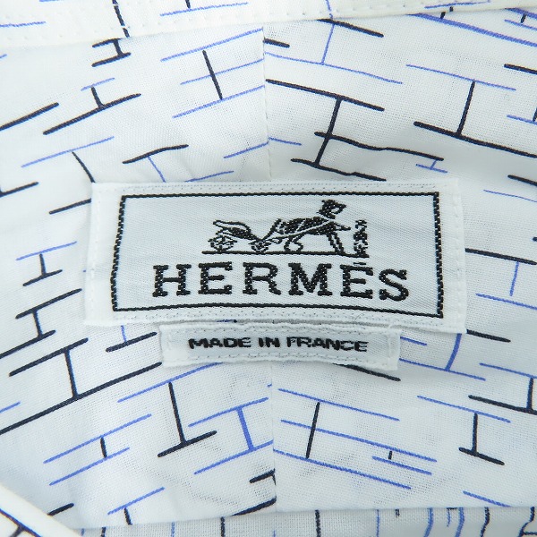 実際に弊社で買取させて頂いた【JPタグ】HERMES/エルメス 総柄 長袖シャツ/43の画像 2枚目