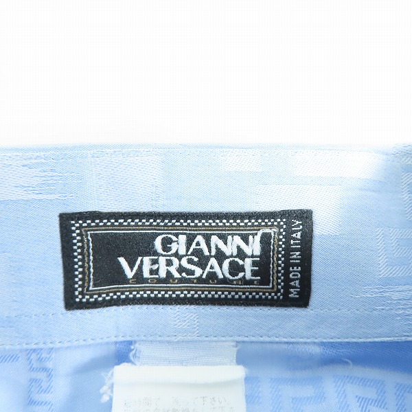 実際に弊社で買取させて頂いたGIANNI VERSACE/ジャンニヴェルサーチ 総柄長袖シャツ/ライトブルー系/52の画像 2枚目