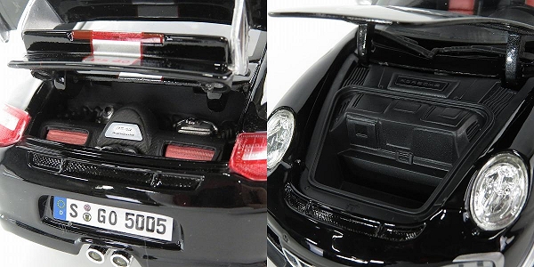 実際に弊社で買取させて頂いたBburago/ブラーゴ 1/18 Porche/ポルシェ GT3 RS 4.0 ブラック/シルバー ミニカーの画像 6枚目