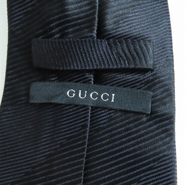 実際に弊社で買取させて頂いたGUCCI/グッチ GGロゴ 斜線柄 シルクネクタイ の画像 4枚目