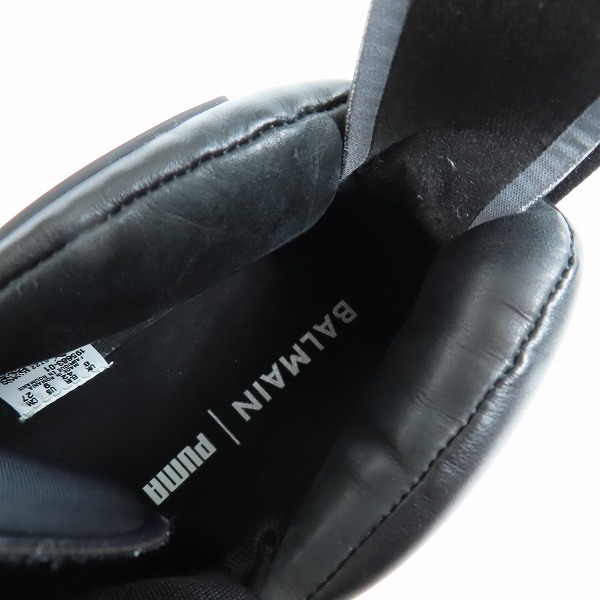 実際に弊社で買取させて頂いたPuma x Balmain/プーマ × バルマン Court Black High Risk Red バスケットボールシューズ 195683-01/27の画像 4枚目