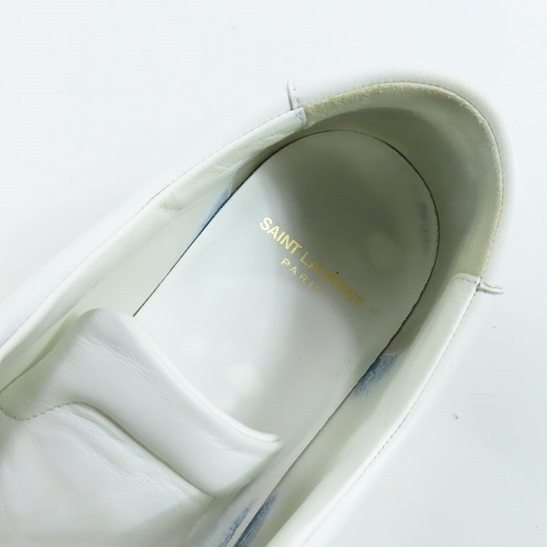 実際に弊社で買取させて頂いたSAINT LAURENT/サンローラン ロゴ レザーローカットスニーカー 606833/42の画像 4枚目