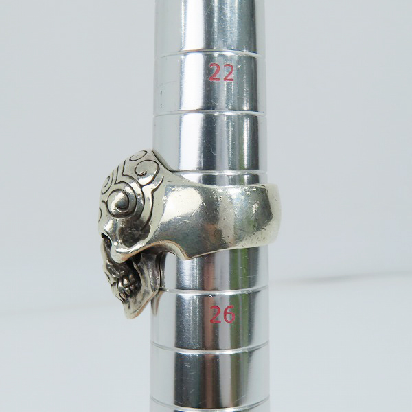 実際に弊社で買取させて頂いたCRAZY PIG DESIGNS/クレイジーピッグ エングレーブスカルリング 24.5-25.5号の画像 8枚目