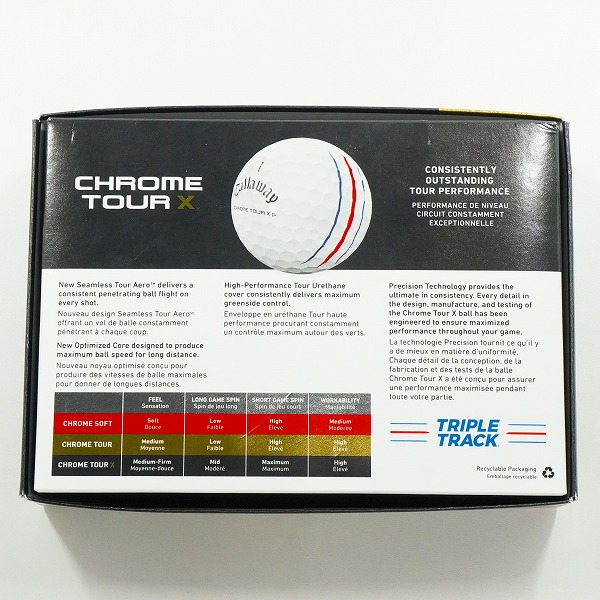 実際に弊社で買取させて頂いた(1)【未使用】Callaway/キャロウェイ CHROME TOUR X TRIPLE TRACK ゴルフボール ホワイト 1ダースの画像 3枚目