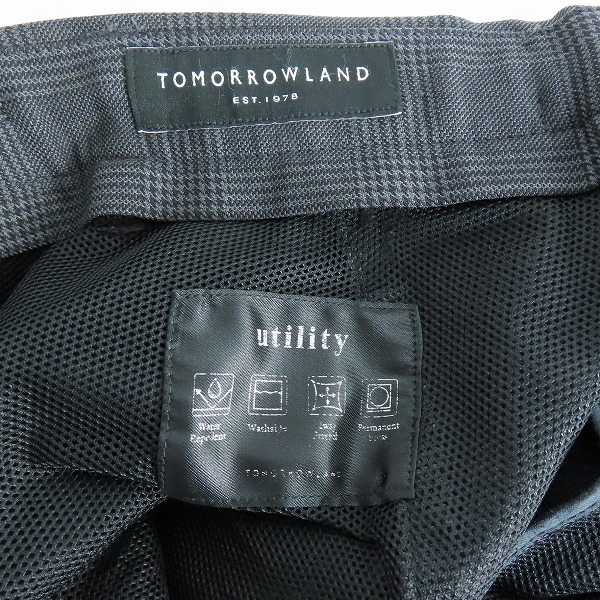 実際に弊社で買取させて頂いたTOMORROWLAND/トゥモローランド ウールチェック柄スラックスパンツ グレー系 WS019CU/Sの画像 3枚目