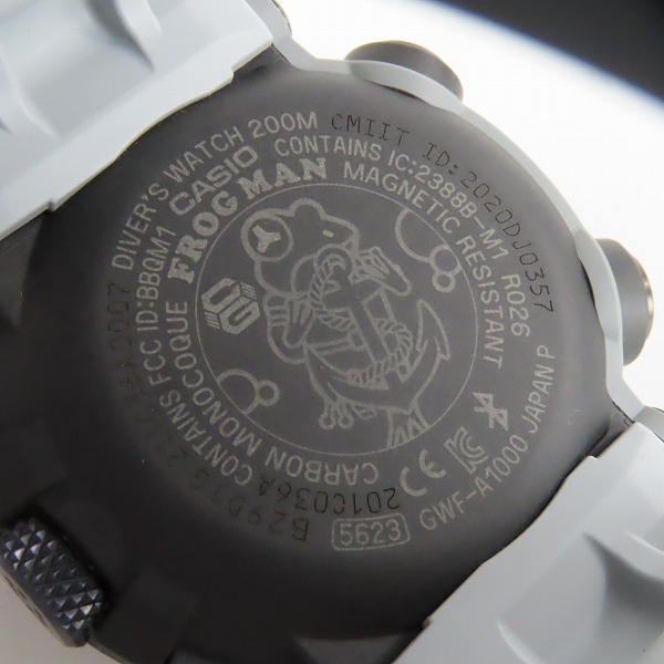 実際に弊社で買取させて頂いたG-SHOCK/Gショック FROGMAN/フロッグマン 電波ソーラー ROYAL NAVYコラボ GWF-A1000RN-8AJRの画像 4枚目