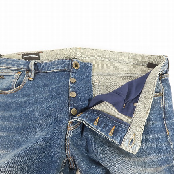 実際に弊社で買取させて頂いた【JPタグ】EMPORIO ARMANI/エンポリオアルマーニ DENIM BLU MD ウォッシュブルー デニムパンツ 3L1J75 1DK2Z/36の画像 2枚目