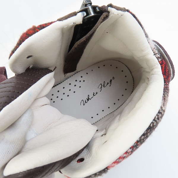 実際に弊社で買取させて頂いたWHITEFLAGS/ホワイトフラッグス サイドジップ ハイカット スニーカー/WF-001TCH/41/26.5の画像 4枚目