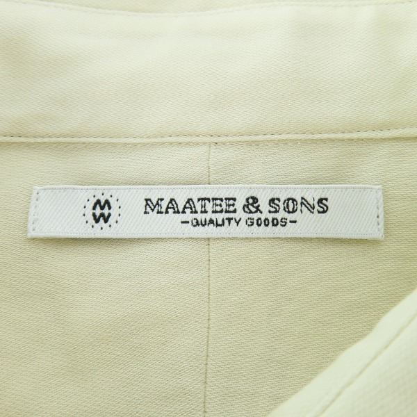実際に弊社で買取させて頂いたMAATEE&SONS/マーティーアンドサンズ CHARLES ロングスリーブシャツ MT3103-0602/1の画像 2枚目
