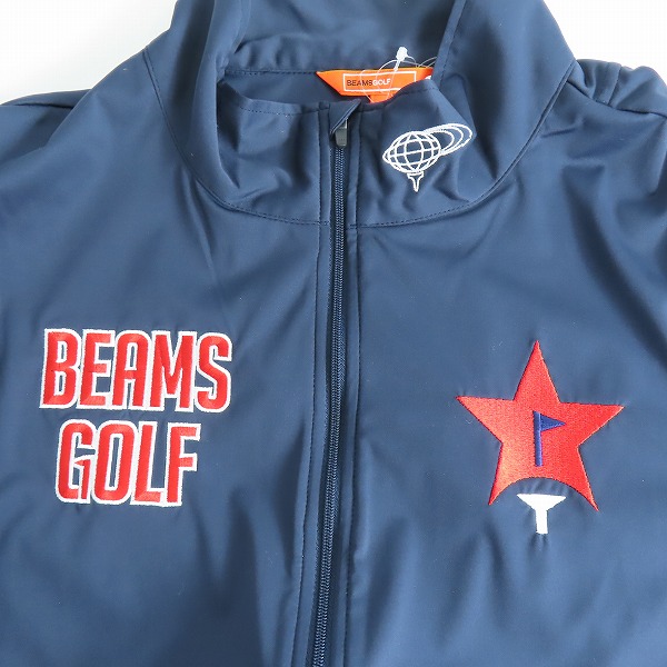 実際に弊社で買取させて頂いた【未使用】BEAMS GOLF/ビームスゴルフ スターフラッグロゴ ツアー エアシャットブルゾン 82-18-0223-444-79-20/Lの画像 5枚目