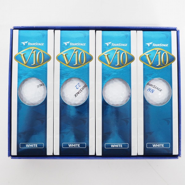 実際に弊社で買取させて頂いた【未使用】BRIDGESTONE/ブリヂストン TOUR STAGE/ツアーステージ V10 ゴルフボール WHITE/ホワイト 1ダース