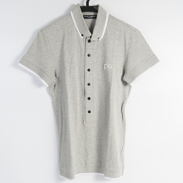 実際に弊社で買取させて頂いた【JPタグ】DOLCE&GABBANA/ドルチェ&ガッバーナ ロゴ刺繍 ポロシャツ/グレー G8A53T/44