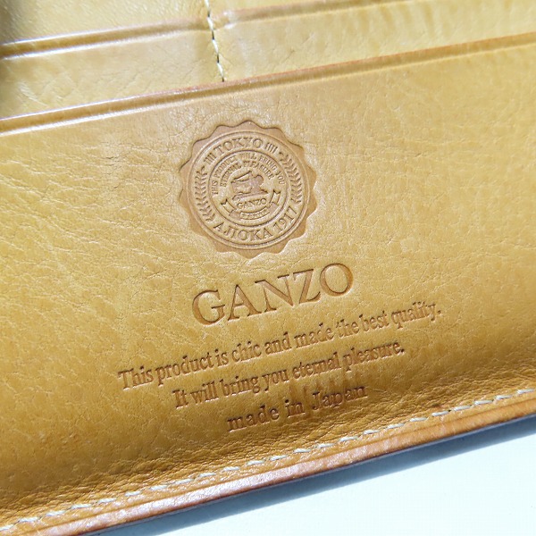 実際に弊社で買取させて頂いたGANZO/ガンゾ THIN BRIDLE /シンブライドル ファスナー付き長財布/ロング ウォレット 57604の画像 5枚目