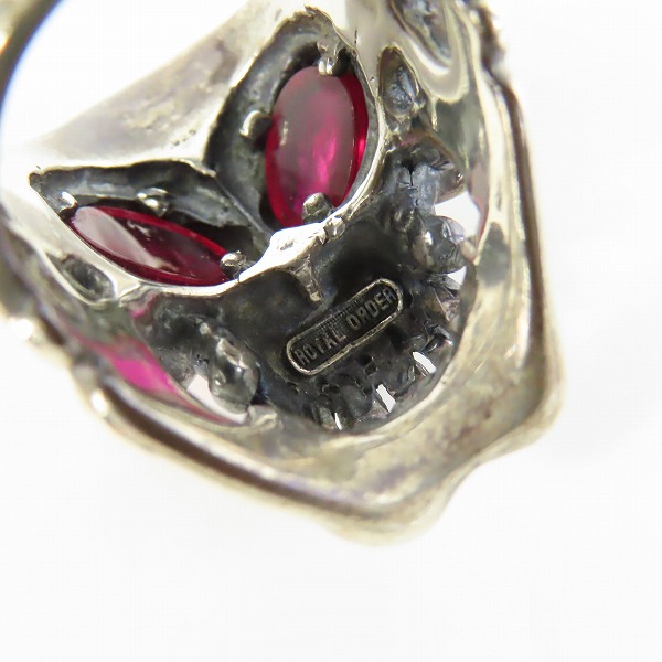 実際に弊社で買取させて頂いた【ギャラ付】ROYAL ORDER/ロイヤルオーダー ビッグスカルリング ストーンアイズ SRRR185-CZ RED/20号-20.5号の画像 3枚目