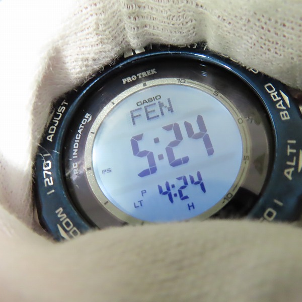 実際に弊社で買取させて頂いたCASIO/カシオ PROTREK/プロトレック トリプルセンサー PRW-3100YB の画像 4枚目