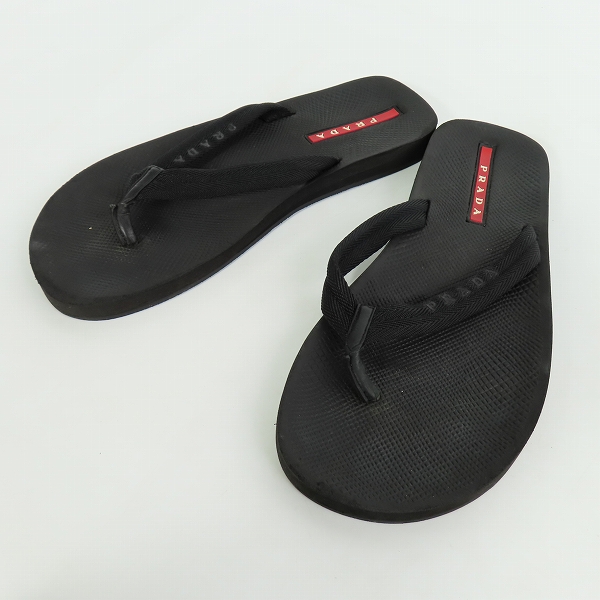 実際に弊社で買取させて頂いたPRADA/プラダ ブラック ビーチサンダル 4Y1642/7
