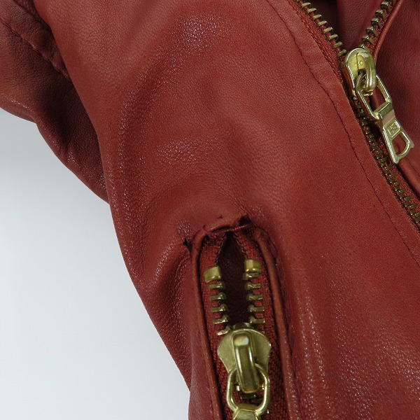 実際に弊社で買取させて頂いたHYSTERIC GLAMOUR/ヒステリックグラマー 羊革/ラムレザー ダブルライダースジャケット 2LB-6780/FREEの画像 7枚目