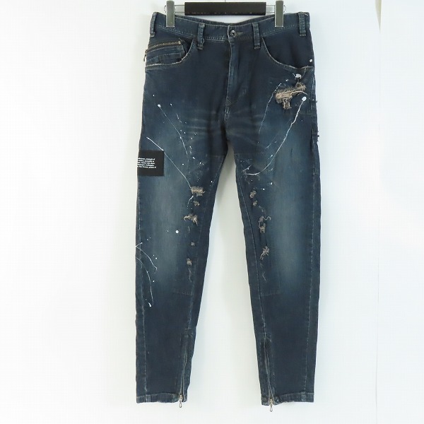 実際に弊社で買取させて頂いたJULIUS/ユリウス 18FW ペインティング ダメージ加工 スキニーデニムパンツ 637PAM11-IND/1