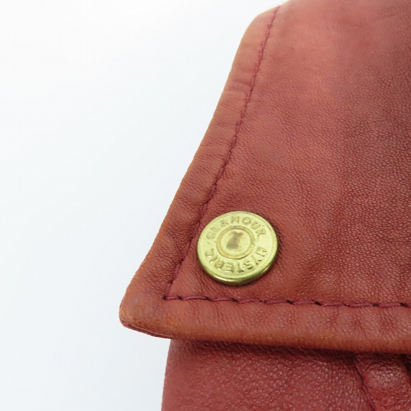 実際に弊社で買取させて頂いたHYSTERIC GLAMOUR/ヒステリックグラマー 羊革/ラムレザー ダブルライダースジャケット 2LB-6780/FREEの画像 6枚目