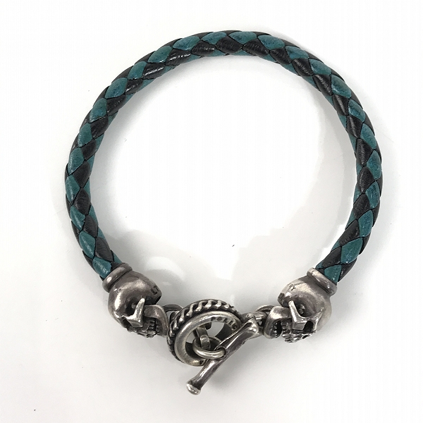 実際に弊社で買取させて頂いたLEATHERS & TREASURES/レザーズアンドトレジャーズ スカル レザーブレスレットの画像 2枚目