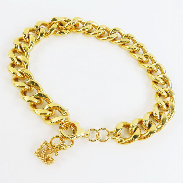 実際に弊社で買取させて頂いたDOLCE & GABBANA/ドルチェ&ガッバーナ DG Logo 喜平チェーン チョーカーネックレス ゴールド