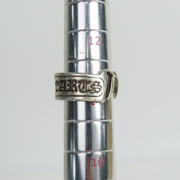 実際に弊社で買取させて頂いたCHROME HEARTS/クロムハーツ スクロールラベルリング ラージ 14号の画像 8枚目
