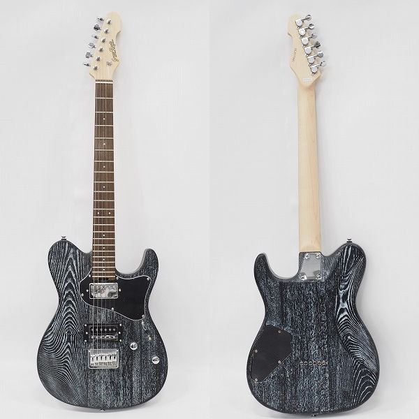 実際に弊社で買取させて頂いた★GrassRoots/グラスルーツ G-THROBBER-DX See Thru Black in White テレキャスシェイプ エレキギター ソフトケース付の画像 1枚目