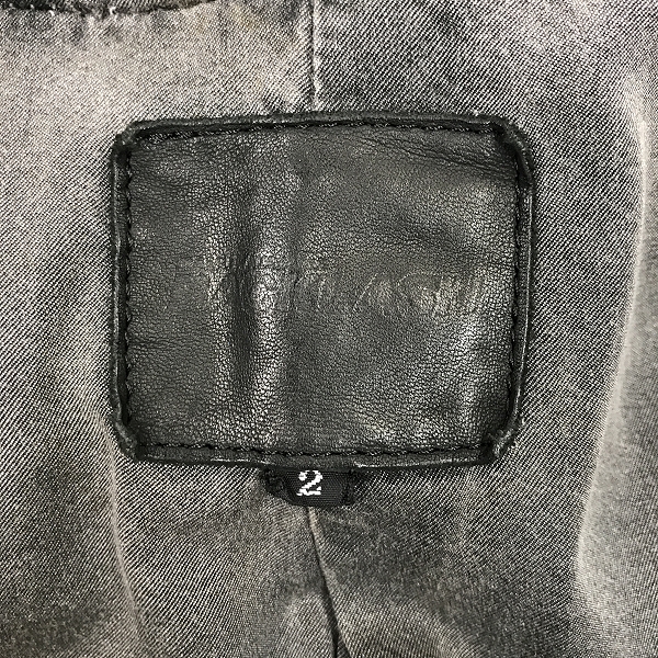 実際に弊社で買取させて頂いたISAMUKATAYAMA BACKLASH/バックラッシュ イタリアンキップレザー製品染めコート 1604-03 Mの画像 2枚目