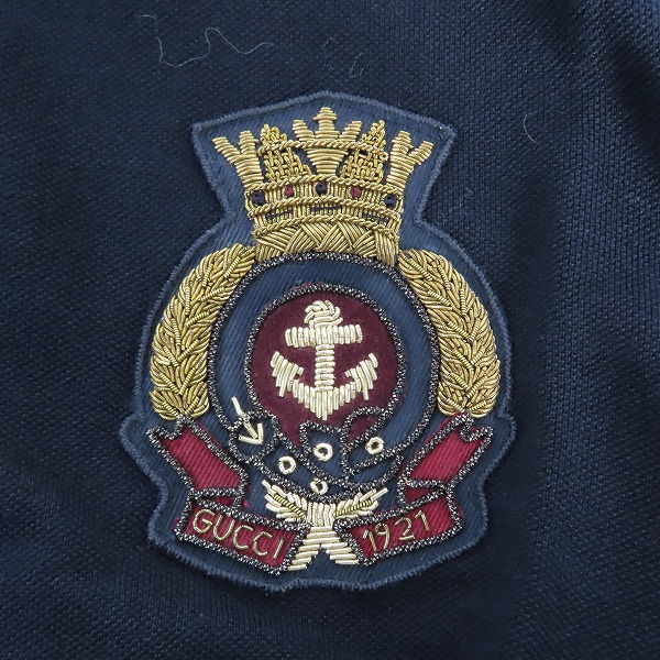 実際に弊社で買取させて頂いたGUCCI/グッチ エンブレム ワッペン付きコットン 半袖 ポロシャツ 376233 X3C02/XSの画像 6枚目