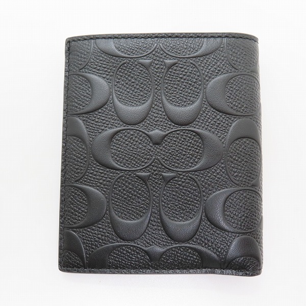 実際に弊社で買取させて頂いたCOACH/コーチ シグネチャー クロスグレインレザー スリム コインウォレット 二つ折り財布の画像 1枚目