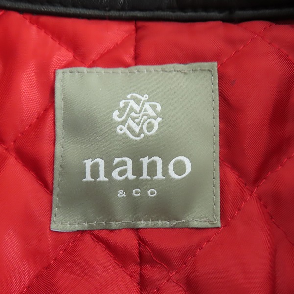 実際に弊社で買取させて頂いたnano universe/ナノユニバース シングル レザー ライダースジャケットの画像 2枚目