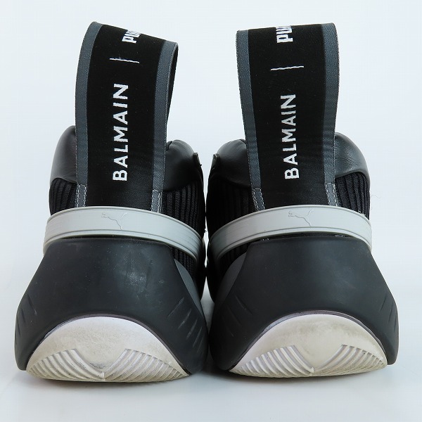 実際に弊社で買取させて頂いたPuma x Balmain/プーマ × バルマン Court Black High Risk Red バスケットボールシューズ 195683-01/27の画像 1枚目