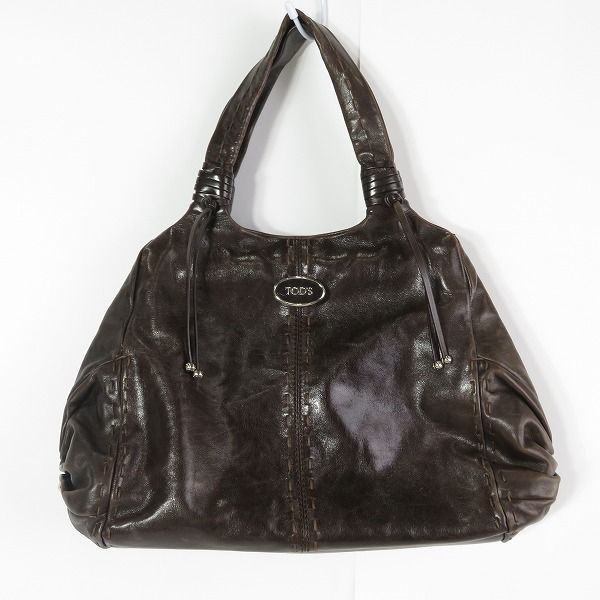 実際に弊社で買取させて頂いたTOD'S/トッズ レザー ハンドバッグ ダークブラウン
