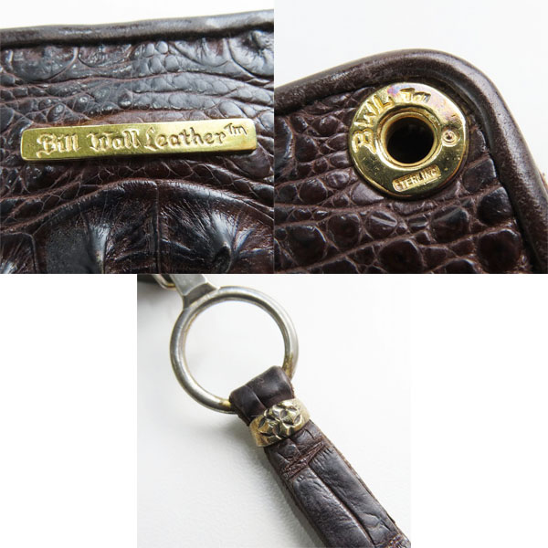 実際に弊社で買取させて頂いた【ギャラ付】BWL/ビルウォールレザー COIN ZIPPER /CAIMAN BRAWN カイマンクロコ コインケース ゴールドプレート W966の画像 5枚目