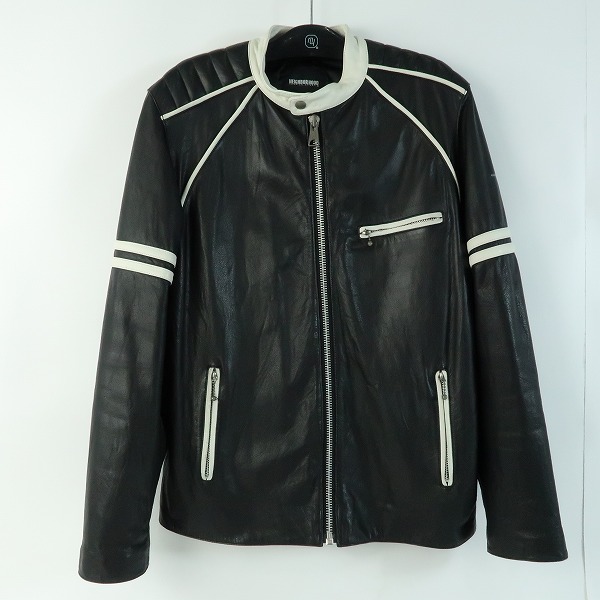 実際に弊社で買取させて頂いたNEIGHBORHOOD/ネイバーフッド カウレザー ジップアップ レザー ライダースジャケット TSNH-JK17/X